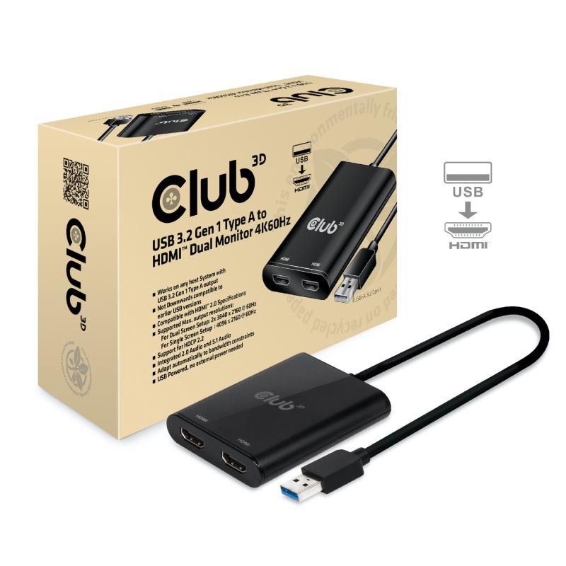 club3d-usb-a-a-dos-pantallas-hdmi--20-4k-60hz